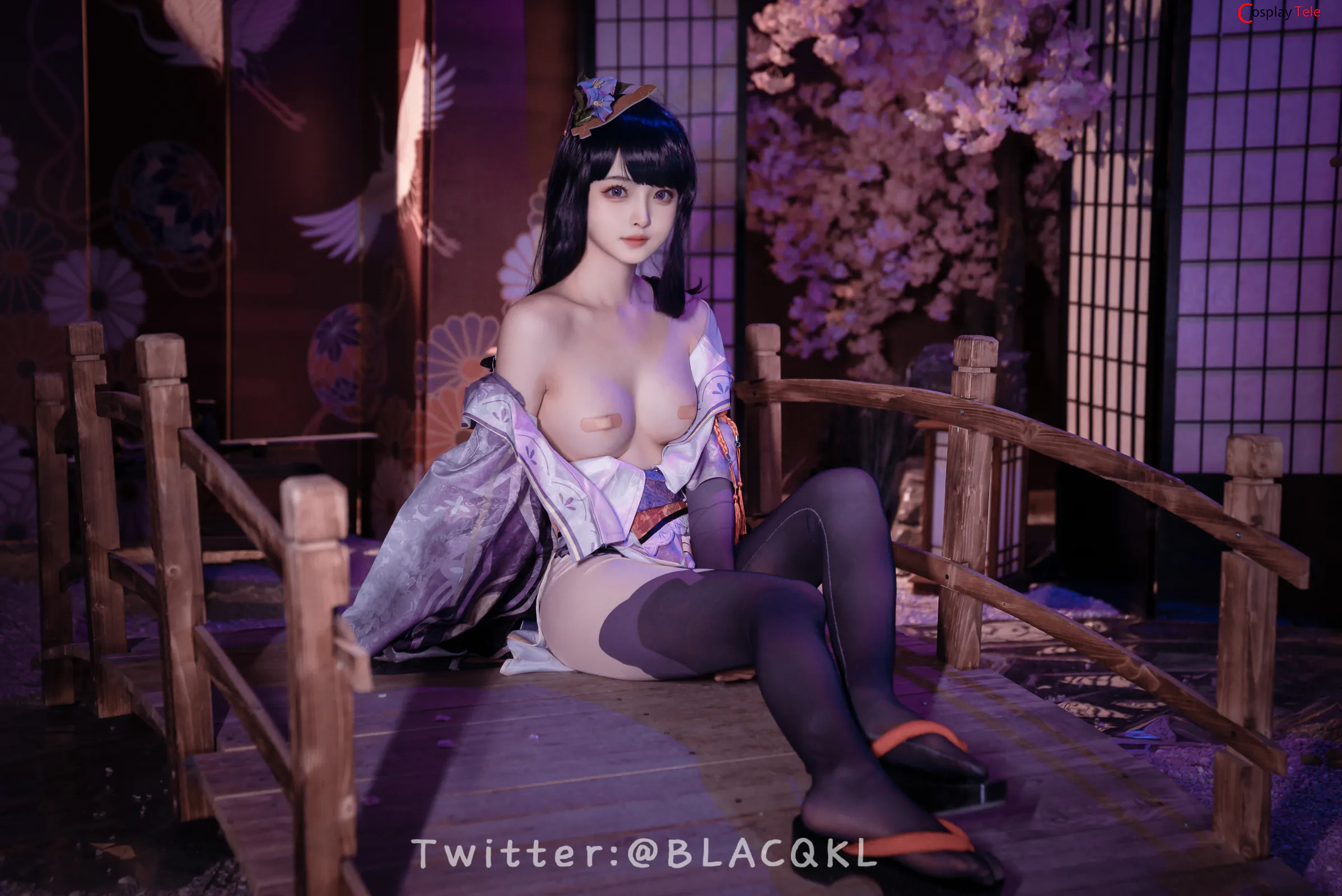Blacqkl (白莉爱吃巧克力) cosplay Raiden Shogun – Genshin Impact “57 photos”