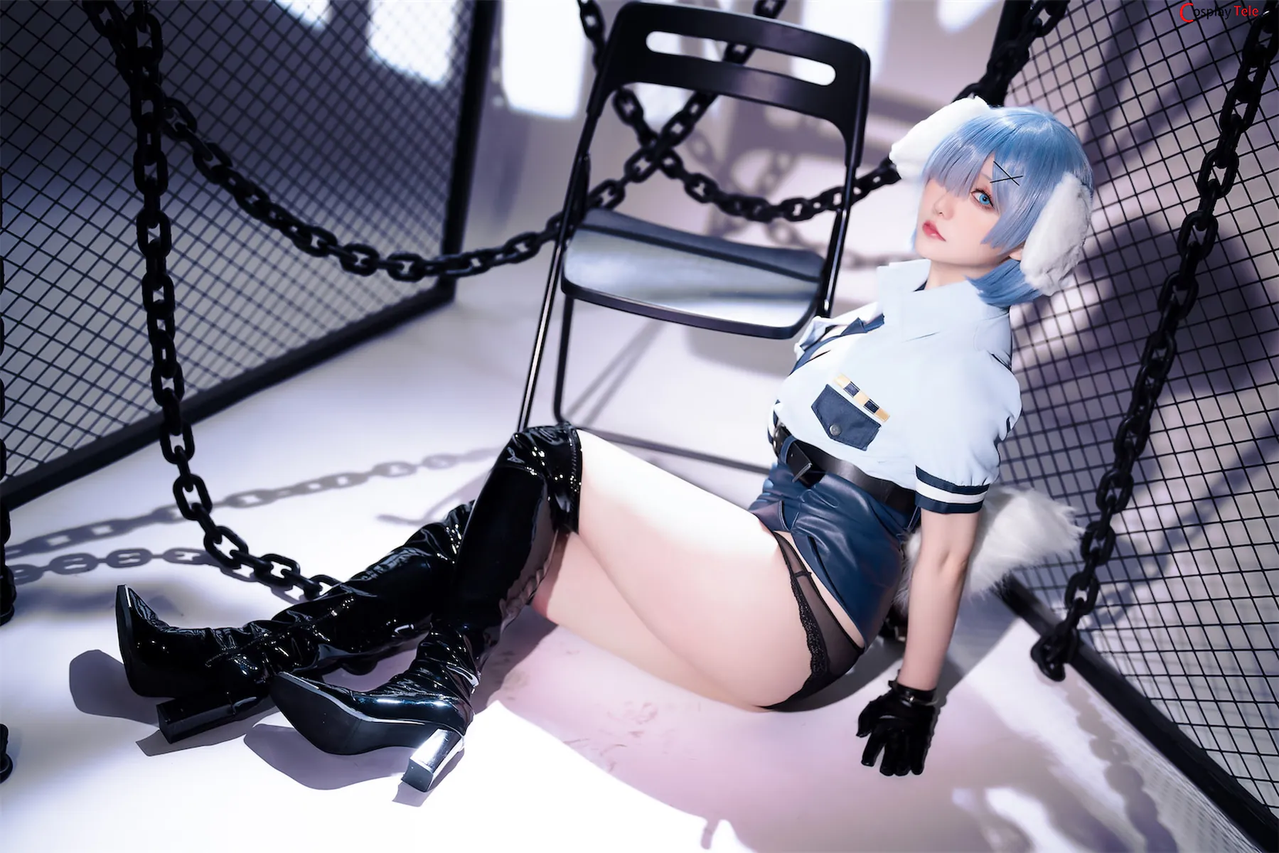 Hoshilily (星之迟迟) cosplay Rem Dog-Eared Police Officer – Re:Zero “101 photos and 2 videos”